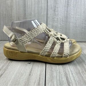 Alegria Jen620 Beige Braided Leather Sandal Strap Hook and Loop Women Size 10 40